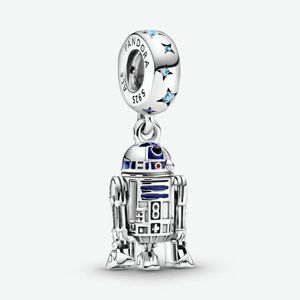 Pandora,  s925 Sterling SilverDisney STAR WARS R2-D2 Robot Dangle Charm / Thread